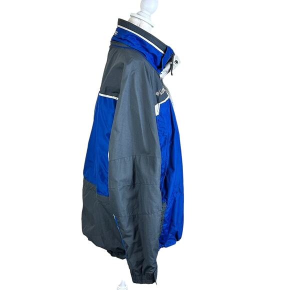 Columbia Weather Jacket Men Large Blue Gray Rain Snow Hidden Zip Pockets - Picture 4 of 16